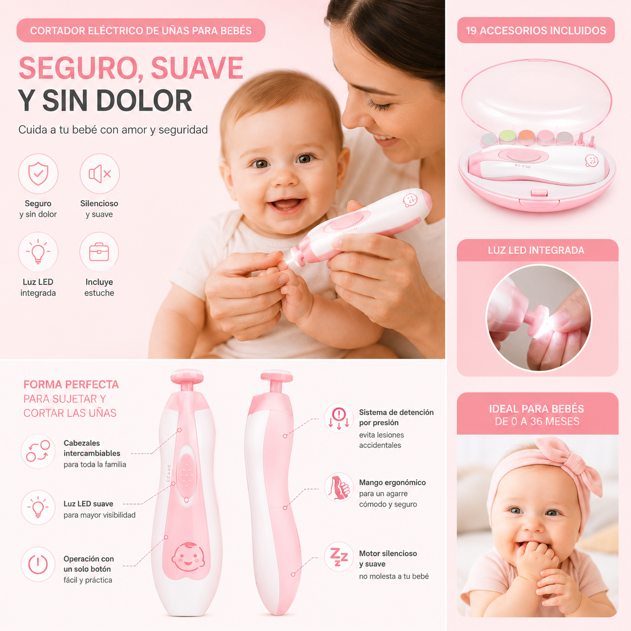 Corta Uñas Bebé™ — Kit de Manicura 20 en 1 Segura para Bebés